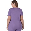 Hanes Women’s Scrubs Healthcare Top, Moisture-Wicking Stretch Scrub Shirts, Ribbed Back Panel(Soft Plum)