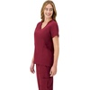 Hanes Women’s Scrubs Healthcare Top, Moisture-Wicking Stretch Scrub Shirts, Ribbed Side Panels(Afternoon Burgundy)
