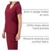 Hanes Women’s Scrubs Healthcare Top, Moisture-Wicking Stretch Scrub Shirts, Ribbed Side Panels(Afternoon Burgundy)