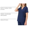 Hanes Women’s Scrubs Healthcare Top, Moisture-Wicking Stretch Scrub Shirts, Ribbed Side Panels(Athletic Navy)