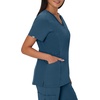 Hanes Women’s Scrubs Healthcare Top, Moisture-Wicking Stretch Scrub Shirts, Ribbed Side Panels(Caribbean Blue)