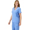 Hanes Women’s Scrubs Healthcare Top, Moisture-Wicking Stretch Scrub Shirts, Ribbed Side Panels(Ceil Blue 2)