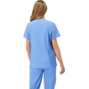 Hanes Women’s Scrubs Healthcare Top, Moisture-Wicking Stretch Scrub Shirts, Ribbed Side Panels(Ceil Blue 2)