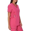 Hanes Women’s Scrubs Healthcare Top, Moisture-Wicking Stretch Scrub Shirts, Ribbed Side Panels(Fuchsia Pink)