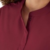Hanes Women’s Scrubs Healthcare Top with Mandarin Collar, Moisture-Wicking Stretch Scrub Shirt(Afternoon Burgundy)