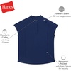 Hanes Women’s Scrubs Healthcare Top with Mandarin Collar, Moisture-Wicking Stretch Scrub Shirt(Afternoon Burgundy)