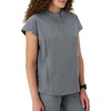 Hanes Women’s Scrubs Healthcare Top with Mandarin Collar, Moisture-Wicking Stretch Scrub Shirt(Ebony Heather)