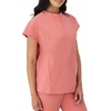 Hanes Women’s Scrubs Healthcare Top with Mandarin Collar, Moisture-Wicking Stretch Scrub Shirt(Rose Ranch Pink)