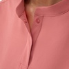 Hanes Women’s Scrubs Healthcare Top with Mandarin Collar, Moisture-Wicking Stretch Scrub Shirt(Rose Ranch Pink)