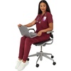 Hanes Women’s Scrubs Healthcare Top with V-Neckline, Moisture-Wicking Stretch Scrub Shirts(Afternoon Burgundy)