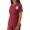 Hanes Women’s Scrubs Healthcare Top with V-Neckline, Moisture-Wicking Stretch Scrub Shirts(Afternoon Burgundy)