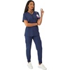 Hanes Women’s Scrubs Healthcare Top with V-Neckline, Moisture-Wicking Stretch Scrub Shirts(Athletic Navy)