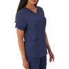 Hanes Women’s Scrubs Healthcare Top with V-Neckline, Moisture-Wicking Stretch Scrub Shirts(Athletic Navy)