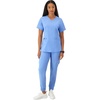 Hanes Women’s Scrubs Healthcare Top with V-Neckline, Moisture-Wicking Stretch Scrub Shirts(Ceil Blue 2)