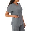 Hanes Women’s Scrubs Healthcare Top with V-Neckline, Moisture-Wicking Stretch Scrub Shirts(Ebony Heather)