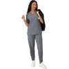 Hanes Women’s Scrubs Healthcare Top with V-Neckline, Moisture-Wicking Stretch Scrub Shirts(Ebony Heather)