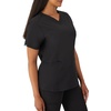 Hanes Women’s Scrubs Healthcare Top with V-Neckline, Moisture-Wicking Stretch Scrub Shirts(New Ebony)