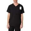 Hanes Men’s Scrub Top – Comfort Fit Healthcare Top with Chest Pocket(New Ebony)