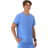 Hanes Men’s Scrubs Healthcare Top, Moisture-Wicking Stretch Scrub Shirts for Men, Odor Control(Ceil Blue 2)