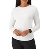 Hanes Women’s Comfort Fit Scrubs Underscrub, Supersoft Viscose from Bamboo Long Sleeve Shirt(White)