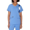 Hanes Women’s Hanes Women’s Premium Scrubs Top with Pockets, Comfort Fit Scrubs for Women, Nurse Essentials(Ceil Blue 2)