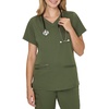 Hanes Women’s Hanes Women’s Premium Scrubs Top with Pockets, Comfort Fit Scrubs for Women, Nurse Essentials(Green Moss)