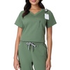 Hanes Women’s Scrub Top – Premium Stretch V-Neck Healthcare Top(Green Moss)