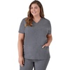 Hanes Women’s Scrubs Healthcare Top, Moisture-Wicking Stretch Scrub Shirts, Ribbed Back Panel(Ebony Heather)