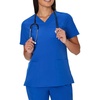 Hanes Women’s Scrubs Healthcare Top, Moisture-Wicking Stretch Scrub Shirts, Ribbed Back Panel(Royal Blue)