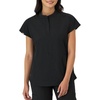 Hanes Women’s Scrubs Healthcare Top with Mandarin Collar, Moisture-Wicking Stretch Scrub Shirt(New Ebony)