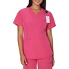 Hanes Women’s Scrubs Healthcare Top with V-Neckline, Moisture-Wicking Stretch Scrub Shirts(Fuchsia Pink)