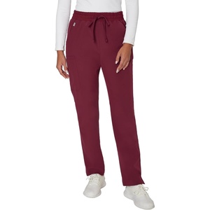 Hanes Women’s Comfort Fit Scrub Pants, Moisture-Wicking Healthcare Scrubs for Women, 3 Pockets(Afternoon Burgundy)