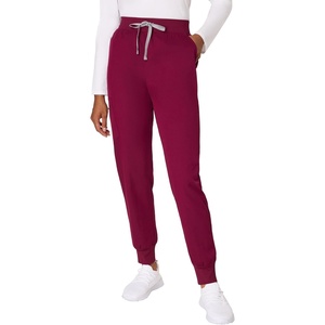 Hanes Women’s Scrub Joggers, Comfort Fit Healthcare Pants for Women, Moisture-Wicking Medical Scrubs with Odor Control(Afternoon Burgundy)