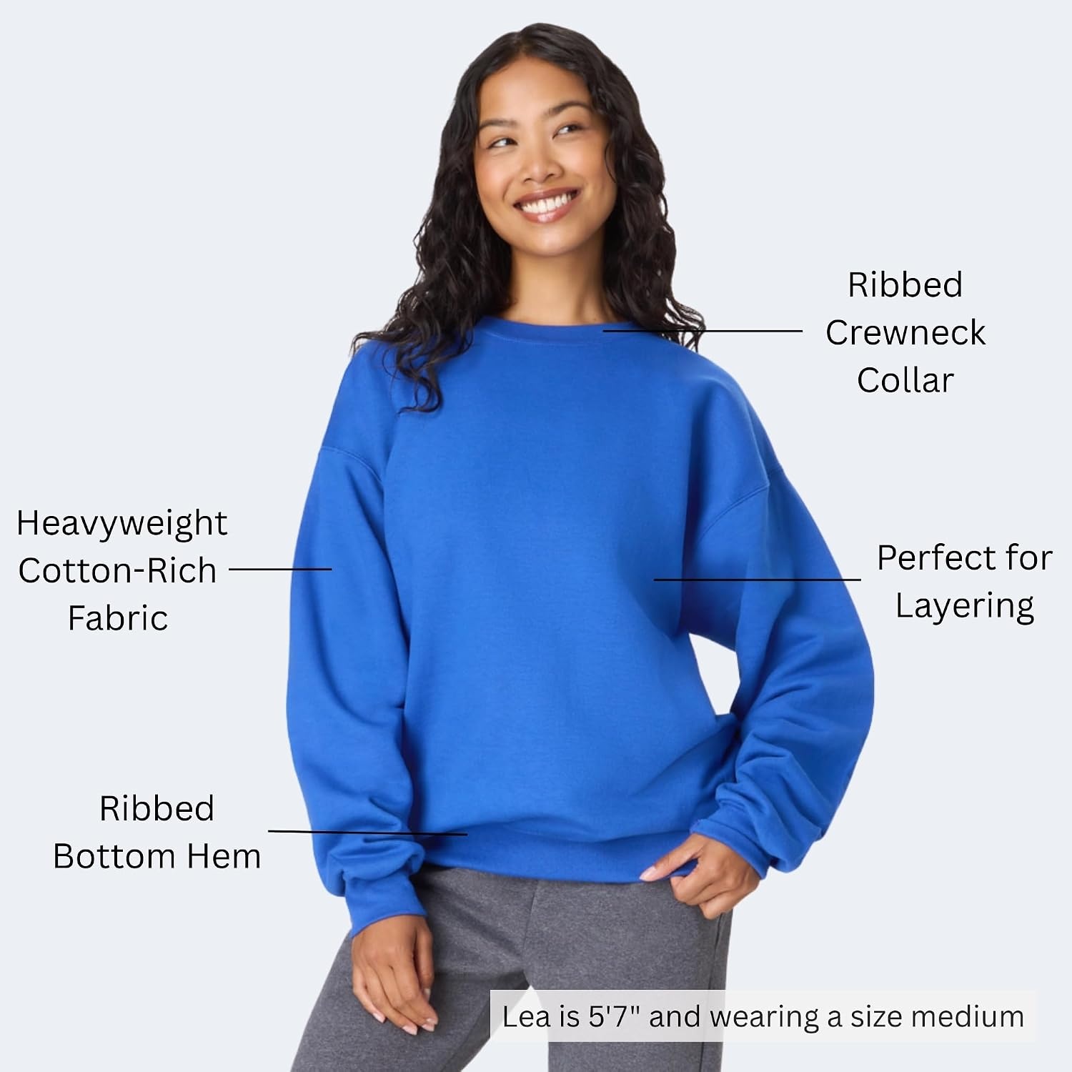 image:imageHanes Mens Ultimate Sweatshirt Heavyweight Fleece Sweatshirt Crewneck Pullover for MenDeep Royal