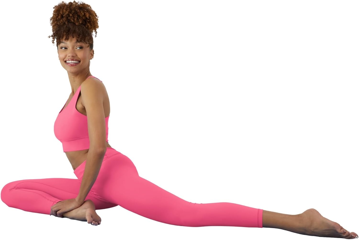 image:imageHanes Womens Sports Bra Moves Racerback Crop Top StretchPink Pedestal