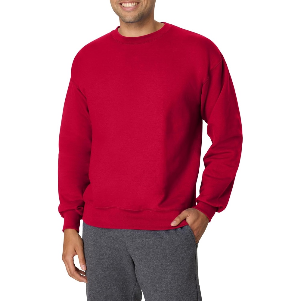 image:imageHanes Mens Ultimate Sweatshirt Heavyweight Fleece Sweatshirt Crewneck Pullover for MenDeep Red