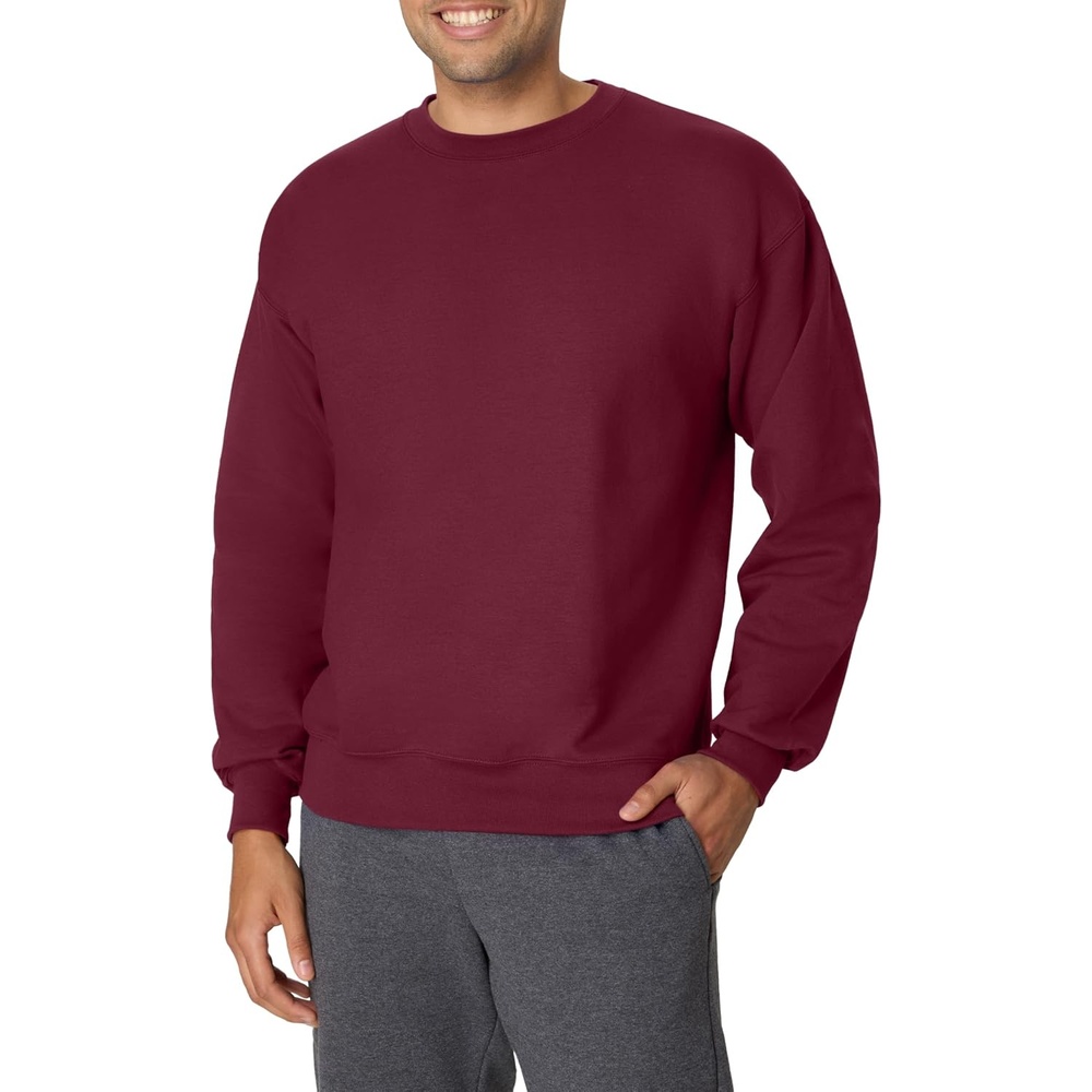 image:imageHanes Mens Ultimate Sweatshirt Heavyweight Fleece Sweatshirt Crewneck Pullover for MenMaroon
