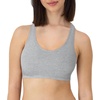 Hanes Women’s Racerback Cotton T-Back Bralette (3 Pack)(Concrete Heather/Isle Green/Moonlite Heather)