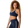 Hanes Women’s Sports Bra – Moves Racerback Crop Top – Stretch(Basic Navy)