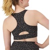Hanes Women’s Sports Bra – Moves Racerback Crop Top – Stretch(Black Leopard Prt)