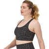 Hanes Women’s Sports Bra – Moves Racerback Crop Top – Stretch(Black Leopard Prt)