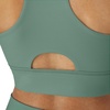 Hanes Women’s Sports Bra – Moves Racerback Crop Top – Stretch(Herbal Olive Green)