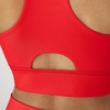 Hanes Women’s Sports Bra – Moves Racerback Crop Top – Stretch(Holly Berry Red)