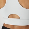 Hanes Women’s Sports Bra – Moves Racerback Crop Top – Stretch(White)