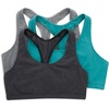 Hanes Women’s Racerback Cotton T-Back Bralette (3 Pack)(Concrete Heather/Isle Green/Moonlite Heather)