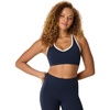 Hanes Women’s Sports Bra – Moves Racerback Crop Top – Stretch(Basic Navy)