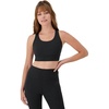 Hanes Women’s Sports Bra – Moves Racerback Crop Top – Stretch(Black)