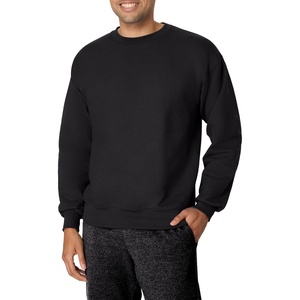 Hanes Men’s Ultimate Sweatshirt, Heavyweight Fleece Sweatshirt, Crewneck Pullover for Men(Black)