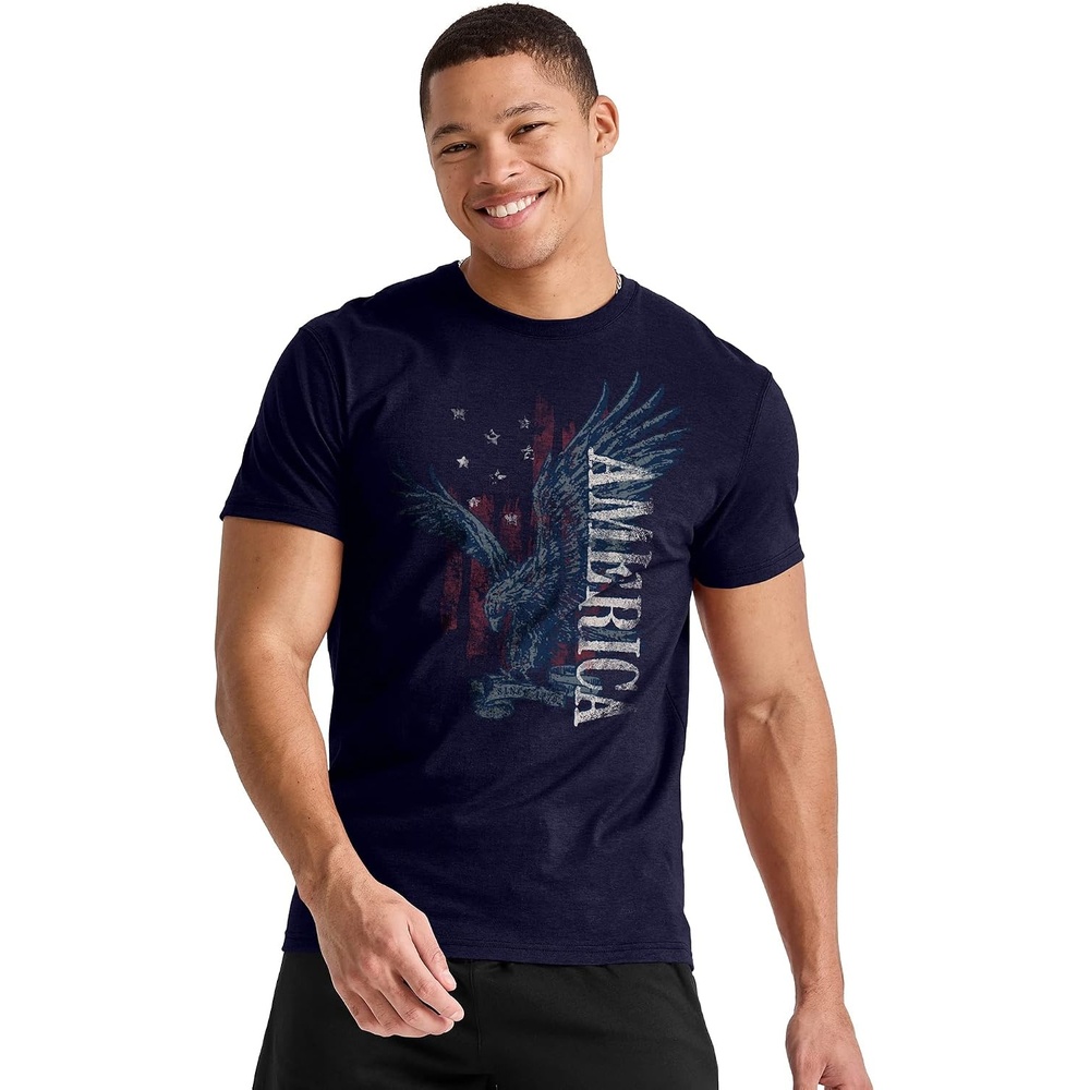 image:imageHanes Mens Essentials Short Sleeve Graphic TeeEagle America