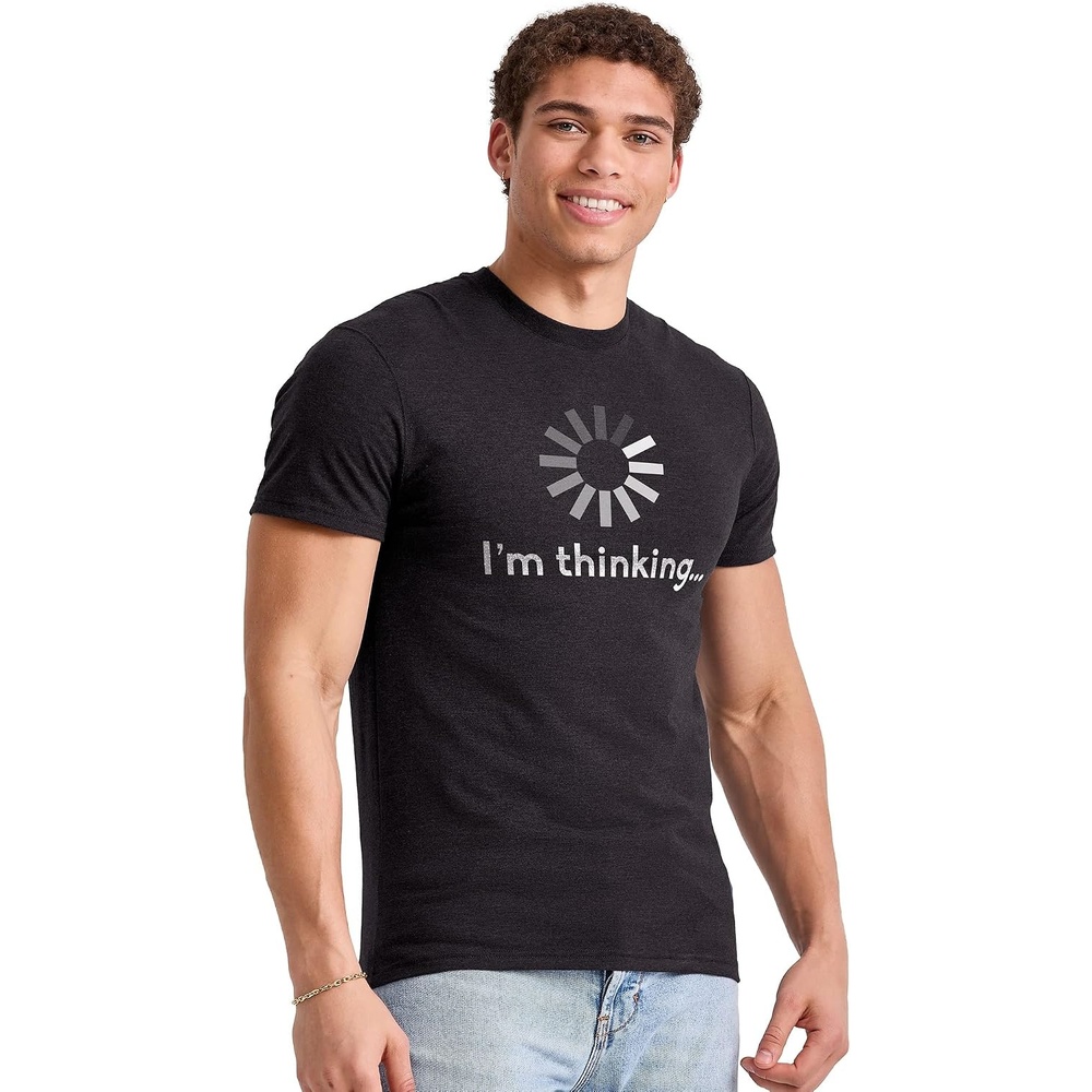 image:imageHanes Mens Essentials Short Sleeve Graphic TeeIm Thinking